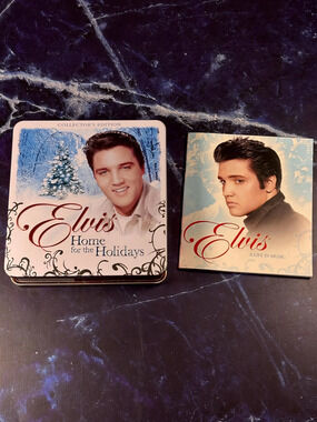 Vtg Elvis Home for the Holidays Collector's Edition Tin & Booklet Only 1985 BMG